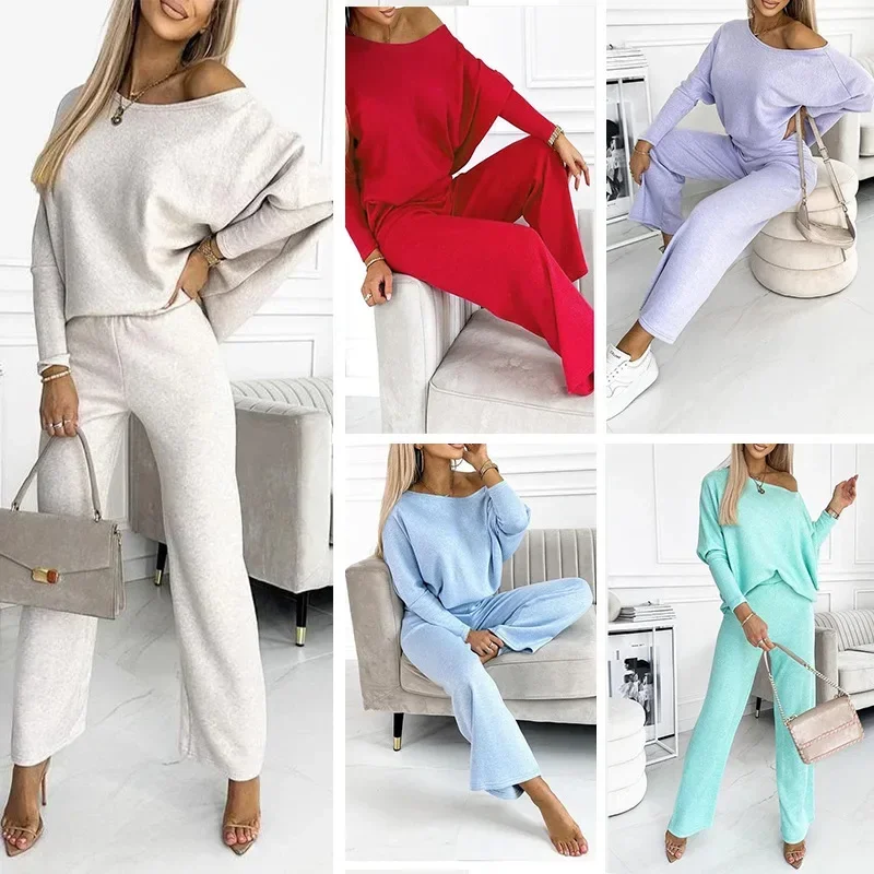 Women Casual Solid Two Pieces Set Matching Sets Pant Sets Long Sleeve Tracksuit Pullover Top Wide Leg Elastic Waist Pants Suits
Women Casual Solid Two Pieces Set Matching Sets Pant Sets Long Sleeve Tracksuit Pullover Top Wide Leg Elastic Waist Pants Suits