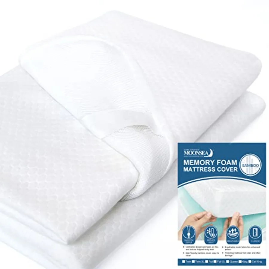 Mattress Topper Cover, Removable Viscose Made From Bamboo Zippered Cover for Latex Topper, Extra Long Protector With Straps
Mattress Topper Cover, Removable Viscose Made From Bamboo Zippered Cover for Latex Topper, Extra Long Protector With Straps