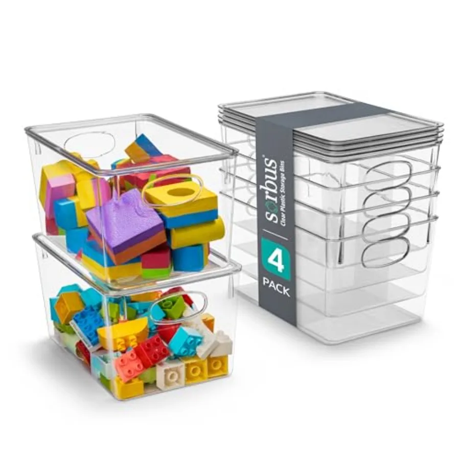 Clear Plastic Bins with Lids Stackable Organizer for Toys Clothes Medicine Makeup Art Supplies Closet Bathroom and Shoes
Clear Plastic Bins with Lids Stackable Organizer for Toys Clothes Medicine Makeup Art Supplies Closet Bathroom and Shoes