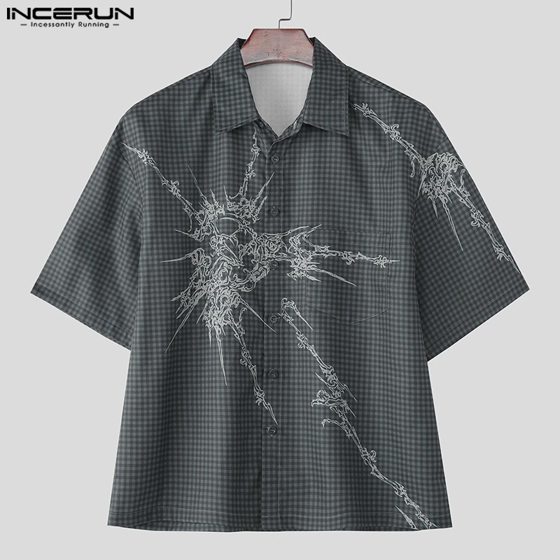 INCERUN Мужская рубашка в клетку с принтом и лацканами с коротким рукавом, свободная мужская одежда, летняя уличная одежда, модные повседневные рубашки 2025 года, мужские топы
INCERUN Мужская рубашка в клетку с принтом и лацканами с коротким рукавом, свободная мужская одежда, летняя уличная одежда, модные повседневные рубашки 2025 года, мужские топы