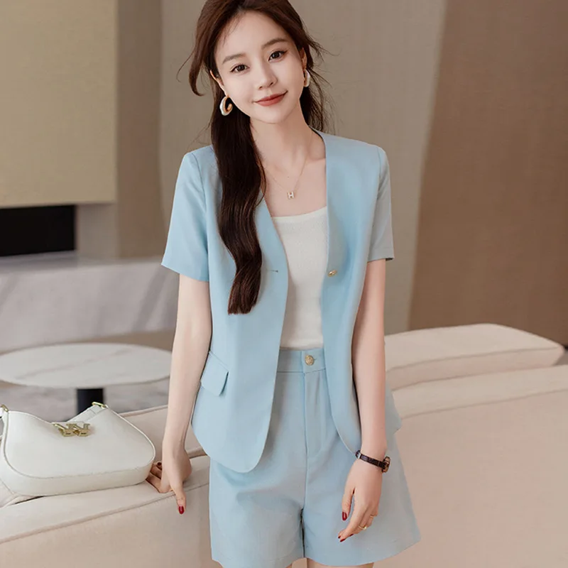 Formal Women Business Suits with Jackets Coat and Shorts Ladies Office Professional Work Wear Blazers Trousers Set Summer
Formal Women Business Suits with Jackets Coat and Shorts Ladies Office Professional Work Wear Blazers Trousers Set Summer