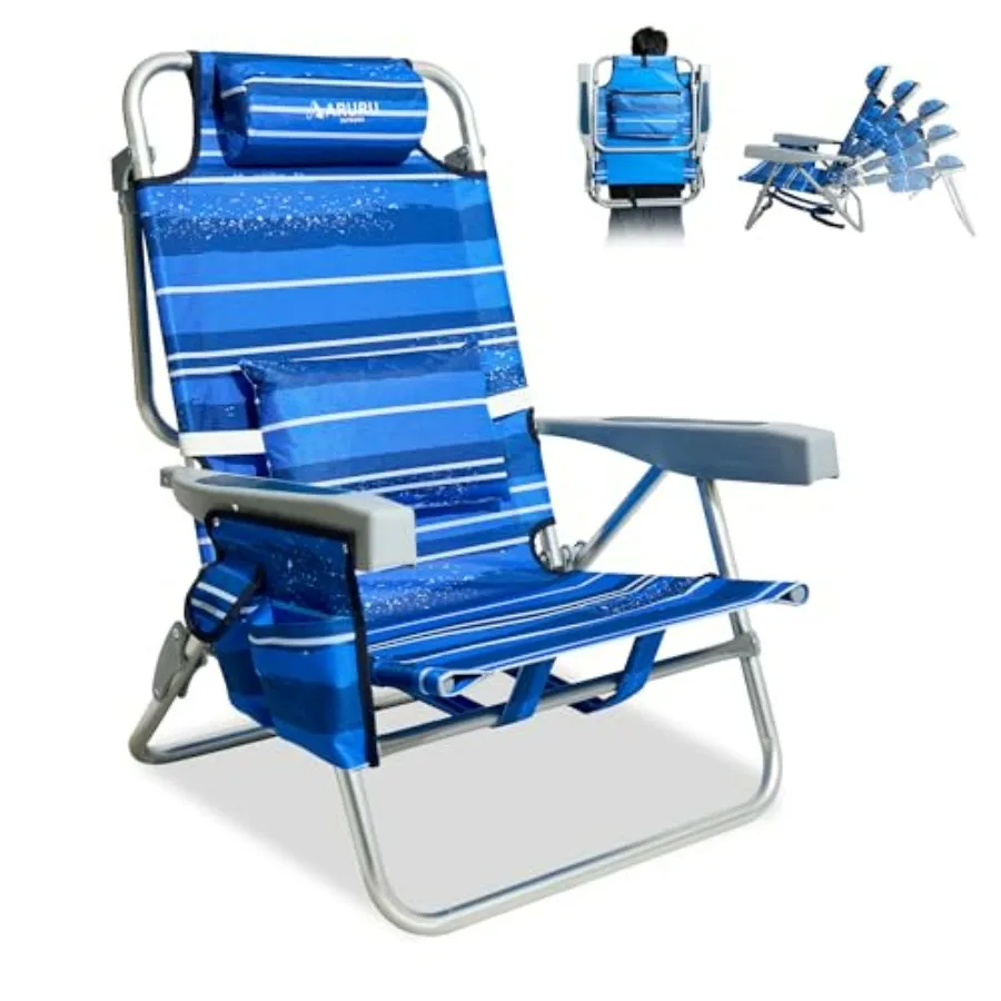 Beach Chairs for Adults, Portable Folding Backpack Beach Chair Heavy Duty 5-Position Lay Flat with Cooler Bag, Cup Holder for O
Beach Chairs for Adults, Portable Folding Backpack Beach Chair Heavy Duty 5-Position Lay Flat with Cooler Bag, Cup Holder for O