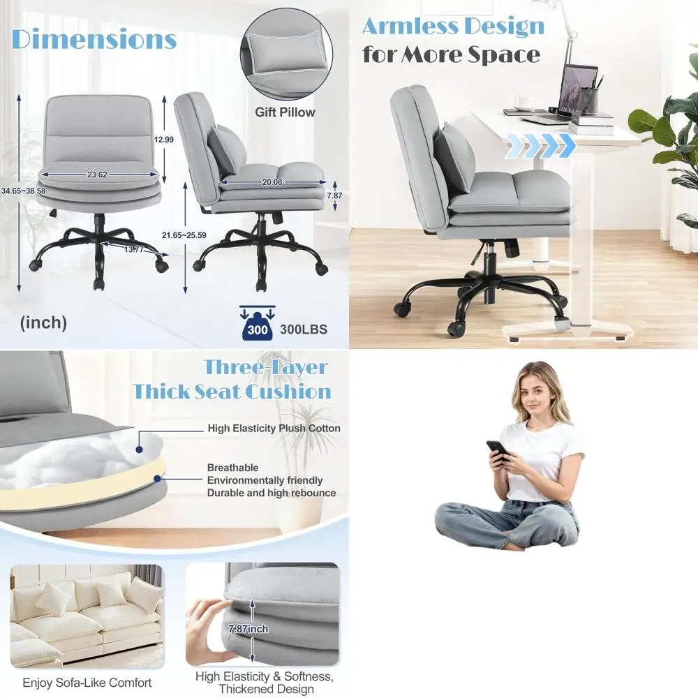 Широкое тканевое кресло с поворотным механизмом, регулируемой высотой и толстой подушкой для дома, офиса и спальни (серое)
Широкое тканевое кресло с поворотным механизмом, регулируемой высотой и толстой подушкой для дома, офиса и спальни (серое)