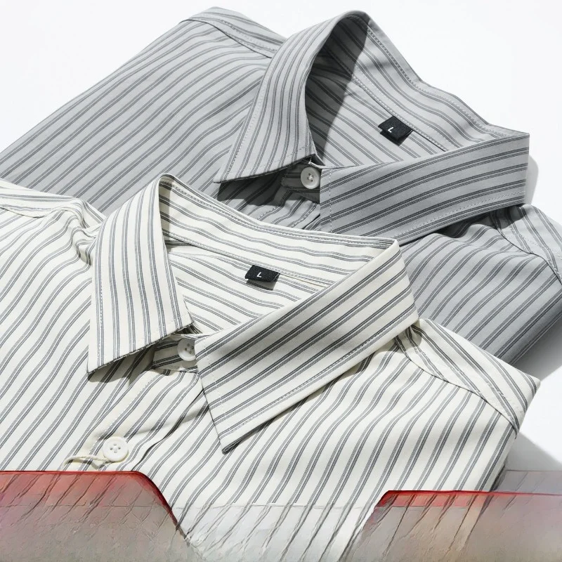 Lightweight Breathable Ice Silk Stripe Men's Casual Short Sleeve Shirt Loose Fit Summer Fashionable Unisex Open Cardigan
Lightweight Breathable Ice Silk Stripe Men's Casual Short Sleeve Shirt Loose Fit Summer Fashionable Unisex Open Cardigan