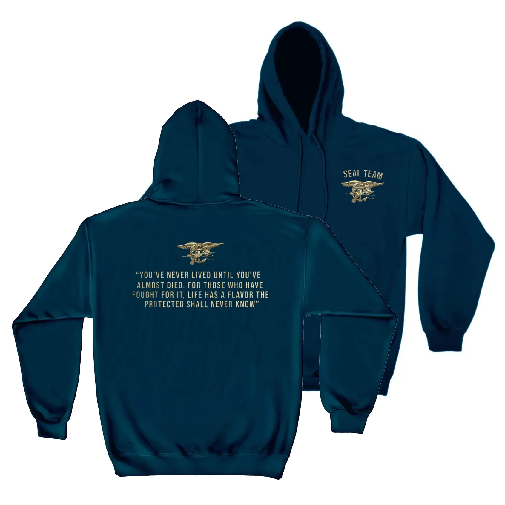 Naval Seal Badge Motto Inscriptions Pullover Hoodie New 100% Cotton Casual Mens Sweatshirts Military Special Forces Streetwear
Naval Seal Badge Motto Inscriptions Pullover Hoodie New 100% Cotton Casual Mens Sweatshirts Military Special Forces Streetwear