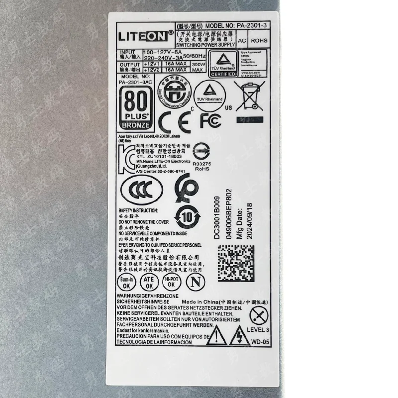 Новый 6-контактный блок питания для настольных ПК Acer m6660g PA-2301-3 D17-300P2A PA-4501-1AC
Новый 6-контактный блок питания для настольных ПК Acer m6660g PA-2301-3 D17-300P2A PA-4501-1AC