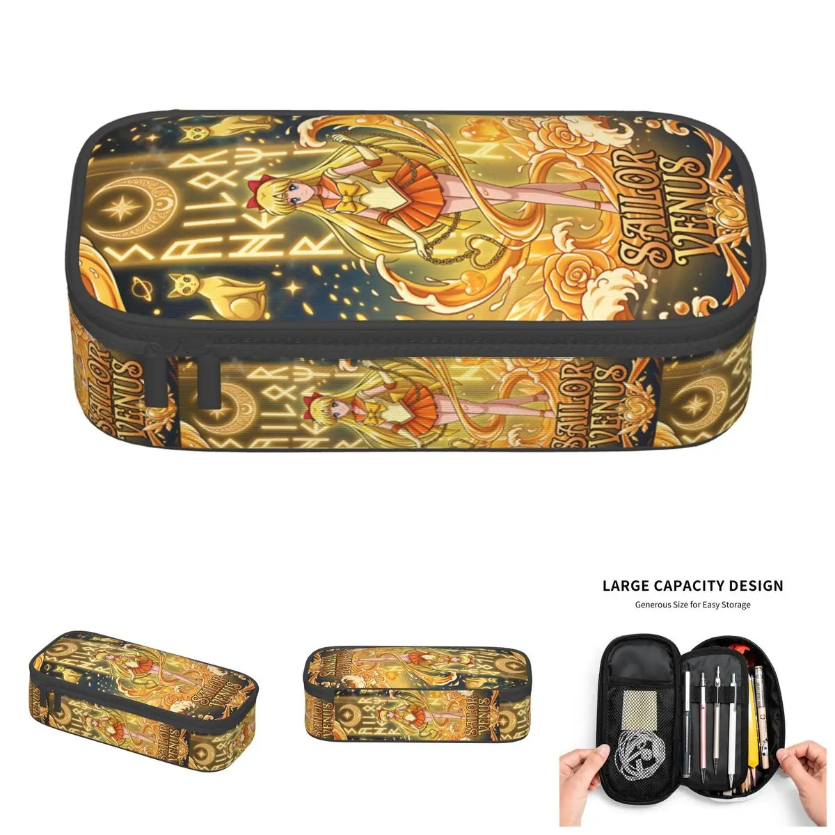 Sailor Moon Sailor Venus School Pencil Case Boys Girls Large Storage Minako Aino Pencil Pouch Students Stationery
Sailor Moon Sailor Venus School Pencil Case Boys Girls Large Storage Minako Aino Pencil Pouch Students Stationery