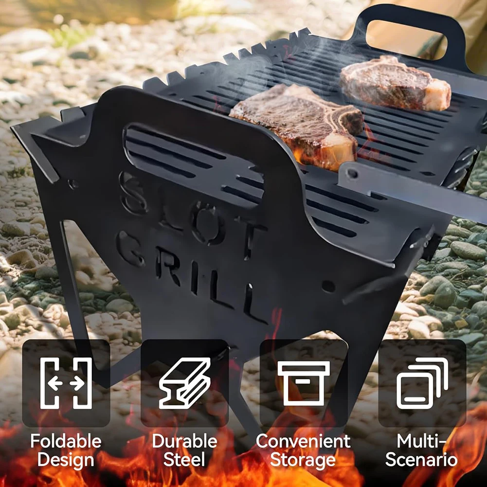 Portable Collapsible Grilling Rack For Camping BBQ Tool-Free Setup Metal Small Travel Grills For Backyard Patios Gatherings
Portable Collapsible Grilling Rack For Camping BBQ Tool-Free Setup Metal Small Travel Grills For Backyard Patios Gatherings