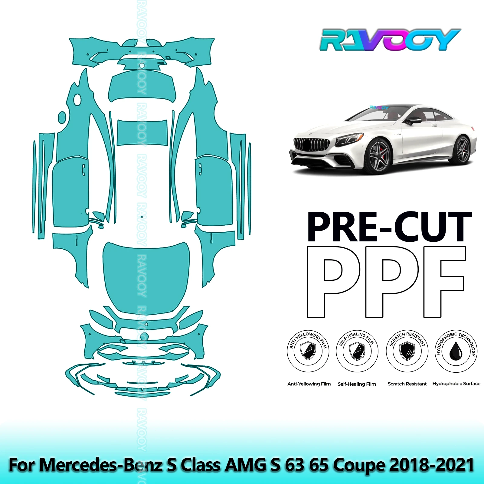 Full Vehicle Clear Bra Precut PPF Paint Protection Film For Mercedes-Benz S Class AMG S 63 65 Coupe 2018-2021
Full Vehicle Clear Bra Precut PPF Paint Protection Film For Mercedes-Benz S Class AMG S 63 65 Coupe 2018-2021