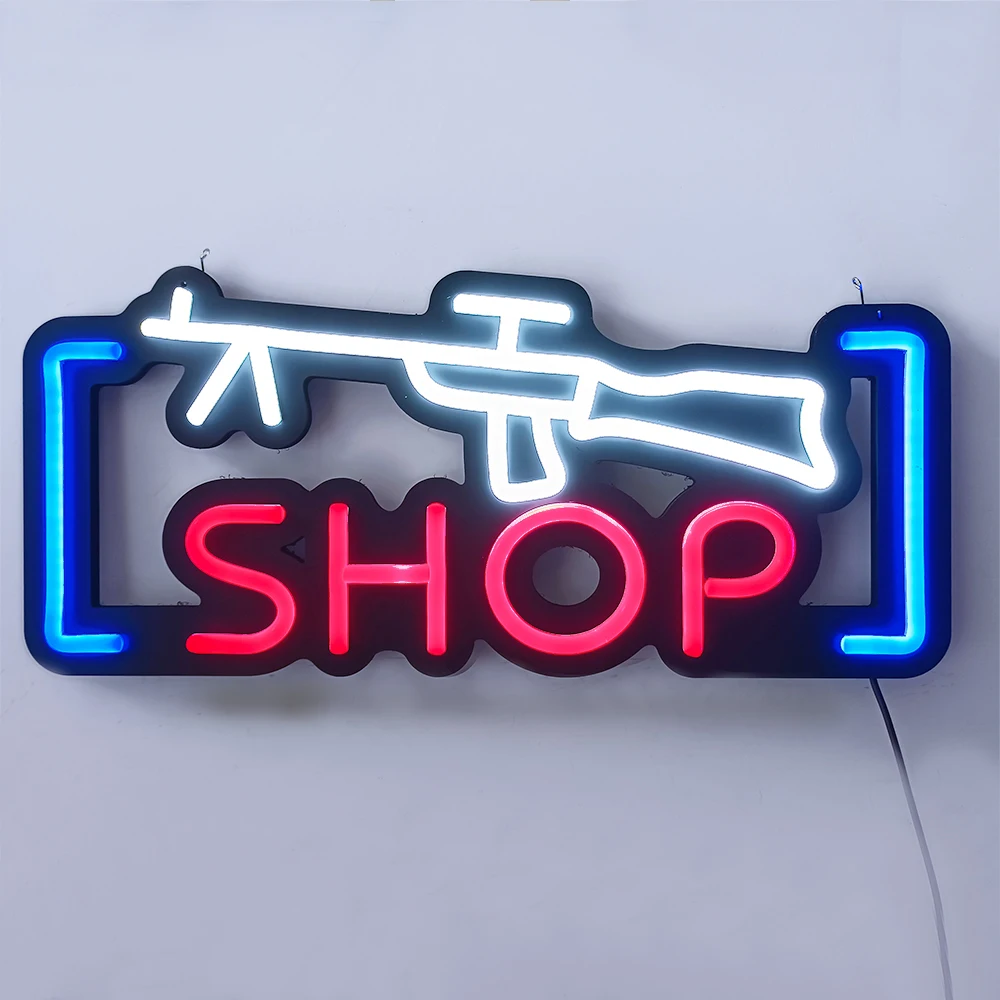 LED Neon OPEN Sign 19X 8 Inches GUN SHOP Silicone Neon for Gun Store Shop Wall Light Sign Store Open AD Sign
LED Neon OPEN Sign 19X 8 Inches GUN SHOP Silicone Neon for Gun Store Shop Wall Light Sign Store Open AD Sign