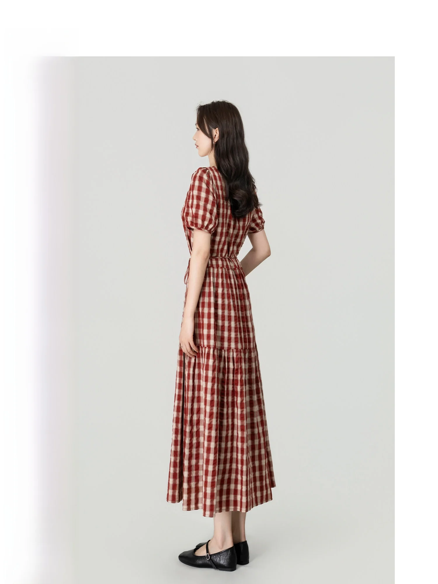 Wavy Egg Plaid Slimming Waist Summer Vintage U-Neck Long Dress Women's Casual Style H-Shape Long Sleeve Dress
Wavy Egg Plaid Slimming Waist Summer Vintage U-Neck Long Dress Women's Casual Style H-Shape Long Sleeve Dress