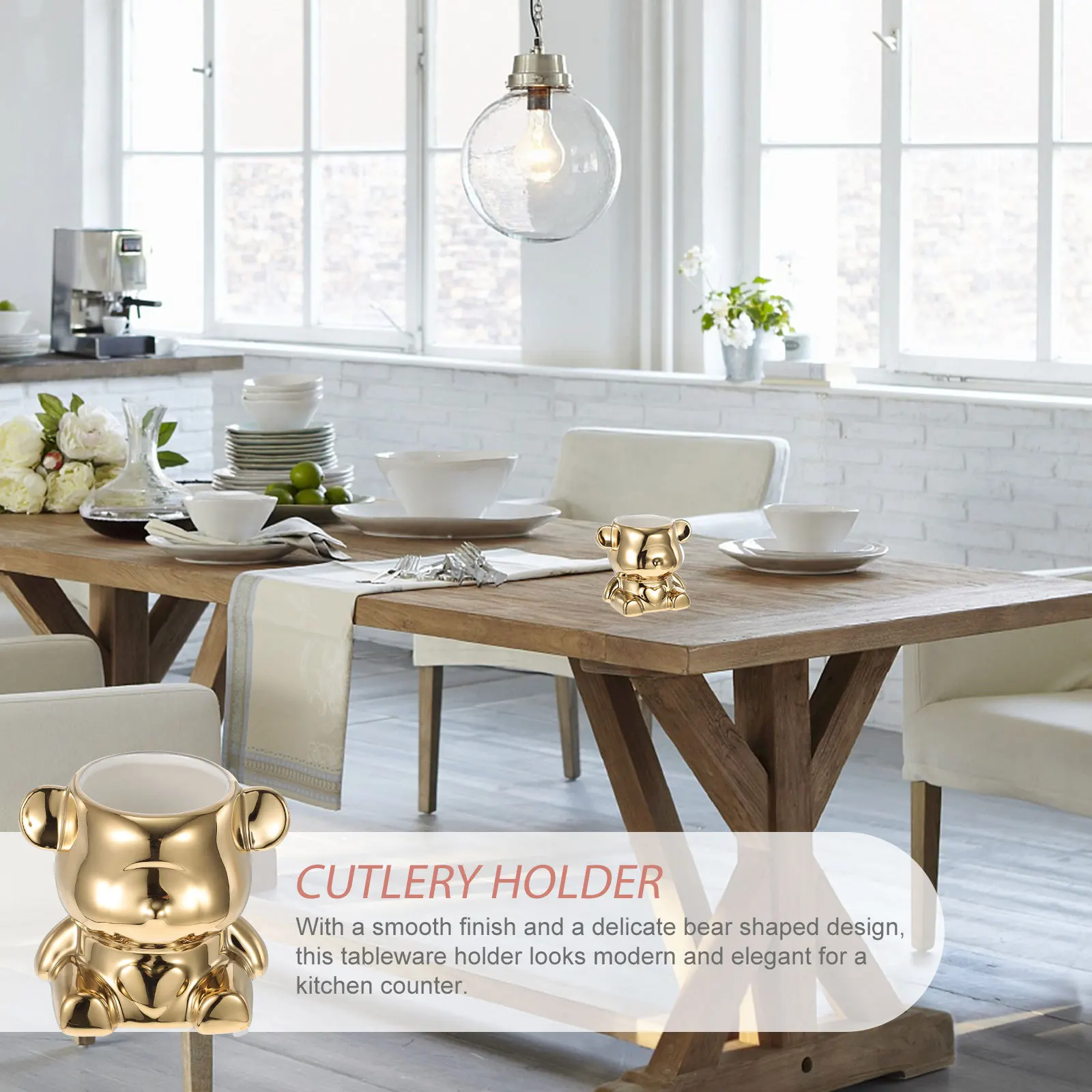 Ceramic Utensil Holder Bear Shaped Kitchen Cutlery Storage Jar for Spoons Chopsticks Forks Countertop Organizer Tableware Stand
Ceramic Utensil Holder Bear Shaped Kitchen Cutlery Storage Jar for Spoons Chopsticks Forks Countertop Organizer Tableware Stand