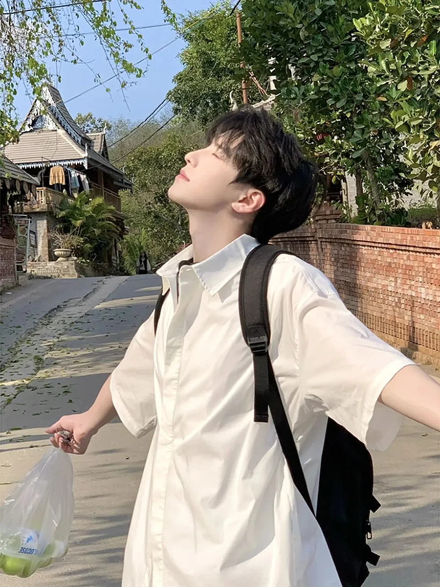 Cleanfit White Short Sleeve Shirt for Men Summer Sun Clean Style High-End Feeling Handsome Male Outerwear Loose Fit Youth Trend
Cleanfit White Short Sleeve Shirt for Men Summer Sun Clean Style High-End Feeling Handsome Male Outerwear Loose Fit Youth Trend