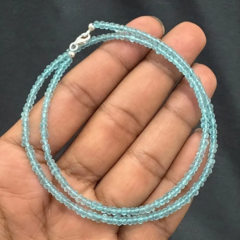 Natural A++ Blue Aquamarine Faceted Rondelle Gemstone Beads Choker Necklace 18''
Natural A++ Blue Aquamarine Faceted Rondelle Gemstone Beads Choker Necklace 18''