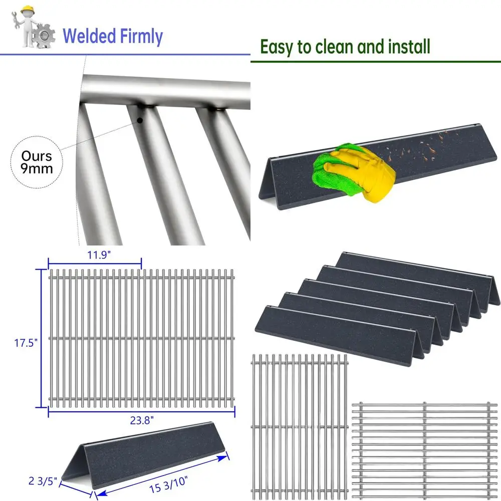 17 Inch Porcelain Steel Replacement Grill Grates for Gas Grills, Fits Various Models
17 Inch Porcelain Steel Replacement Grill Grates for Gas Grills, Fits Various Models