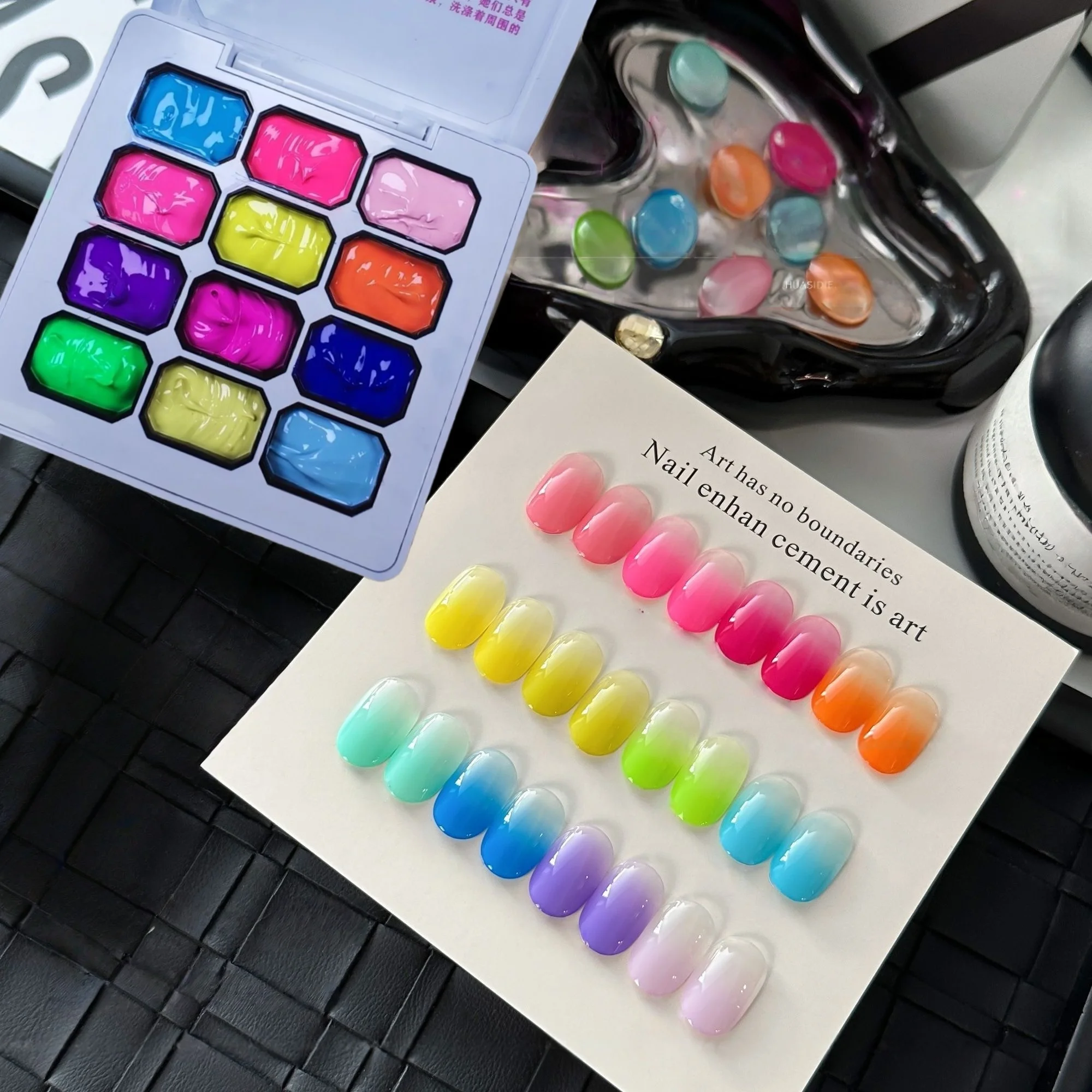12 Color Rainbow Solid Nail Polish Kit High Saturation Gloss Adhesive Fashionable LED Nail Art Perfect Gift Set
12 Color Rainbow Solid Nail Polish Kit High Saturation Gloss Adhesive Fashionable LED Nail Art Perfect Gift Set