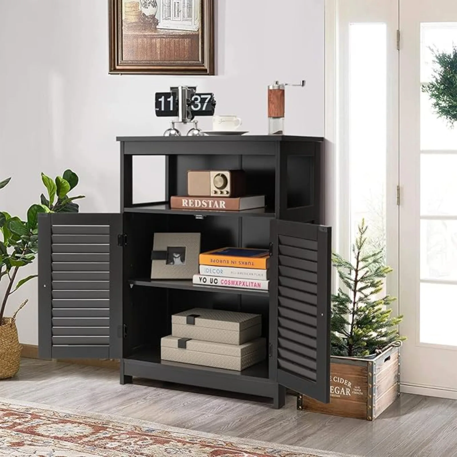 reestanding Wooden Cabinet w/ 3-Position Adjustable Shel, Entryway, Hallway, Living Room, 23.5''L x 12''W x 31.5''H
reestanding Wooden Cabinet w/ 3-Position Adjustable Shel, Entryway, Hallway, Living Room, 23.5''L x 12''W x 31.5''H