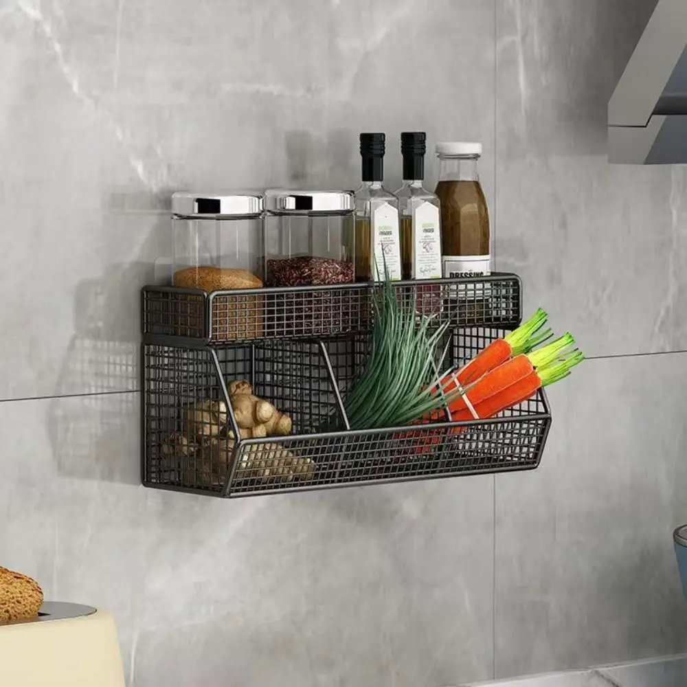 Wall Mounted Kitchen Hanging Rack Double Layer Large Capacity Kitchen Condiments Organizer Simple Sturdy Onion Basket Home
Wall Mounted Kitchen Hanging Rack Double Layer Large Capacity Kitchen Condiments Organizer Simple Sturdy Onion Basket Home