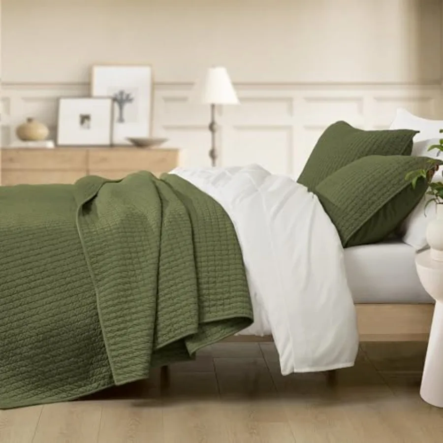 Cotton Blended Jersey Knit Quilt Stitch Bedding Heather Dark Green Quilt with 2 Pillow Shams Cloud Bedpsread All-Season Coverle
Cotton Blended Jersey Knit Quilt Stitch Bedding Heather Dark Green Quilt with 2 Pillow Shams Cloud Bedpsread All-Season Coverle