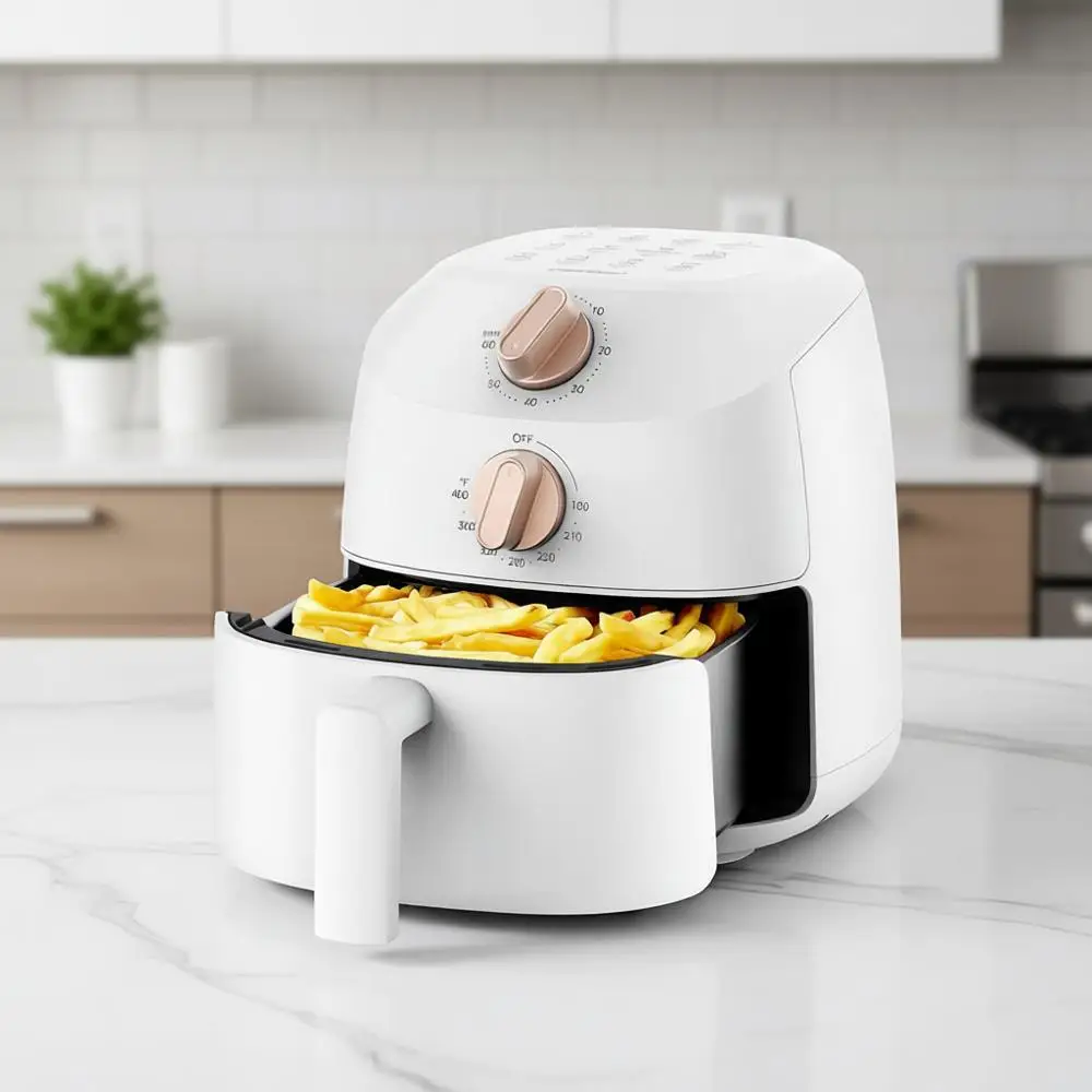 Компактная аэрофритюрница объемом 2,1 литра с 12 программами, регулируемым таймером и контролем температуры (180-400 градусов), антипригарное покрытие, можно мыть в посудомоечной машине.
Компактная аэрофритюрница объемом 2,1 литра с 12 программами, регулируемым таймером и контролем температуры (180-400 градусов), антипригарное покрытие, можно мыть в посудомоечной машине.