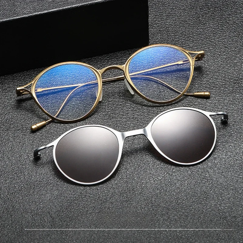 2 In 1 Magnet Clip Pure Titanium Vintage Eyeglasses Frame Man Round Sunglasses for Men Luxury Brand Designer Eyewear
2 In 1 Magnet Clip Pure Titanium Vintage Eyeglasses Frame Man Round Sunglasses for Men Luxury Brand Designer Eyewear