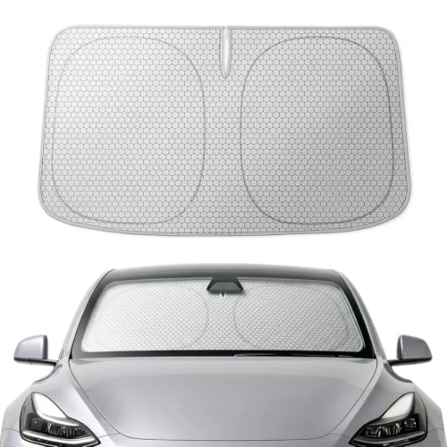 Foldable Car Windshield Sun Shade Model Y/Model 3, Maximum UV and Heat Shield Front Window Sunshade Visor Protector for Model Y
Foldable Car Windshield Sun Shade Model Y/Model 3, Maximum UV and Heat Shield Front Window Sunshade Visor Protector for Model Y