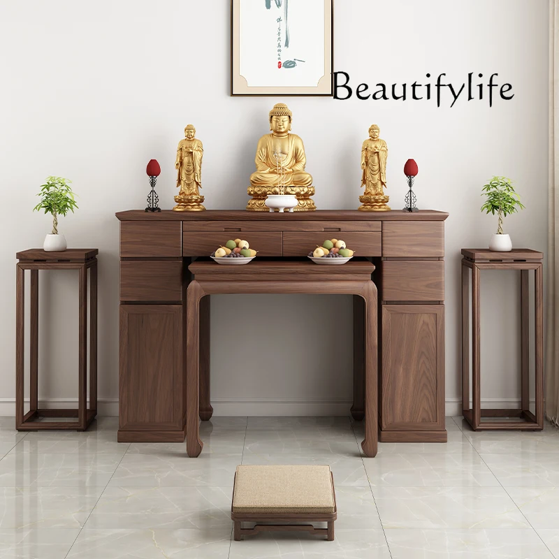Black walnut new table incense table household Buddhist hall Gongtai Buddhist platform living room incense table Shentai 
Black walnut new table incense table household Buddhist hall Gongtai Buddhist platform living room incense table Shentai