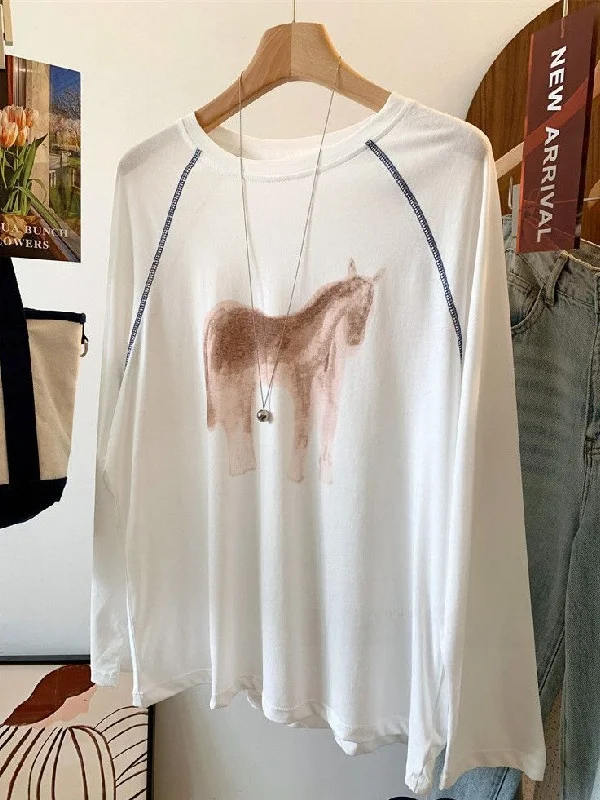 plus Size Women's Loose Long Sleeve T-Shirt Shoulder Print Summer Sun Protection Top Korean Style Casual Cotton round Neck
plus Size Women's Loose Long Sleeve T-Shirt Shoulder Print Summer Sun Protection Top Korean Style Casual Cotton round Neck