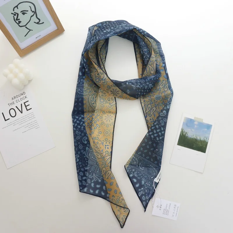 Paisley Long Silk Scarf for Women New Color-Blocking High-Grade Oblique Angle Small Scarf Fashionable Wear Matching Headband
Paisley Long Silk Scarf for Women New Color-Blocking High-Grade Oblique Angle Small Scarf Fashionable Wear Matching Headband