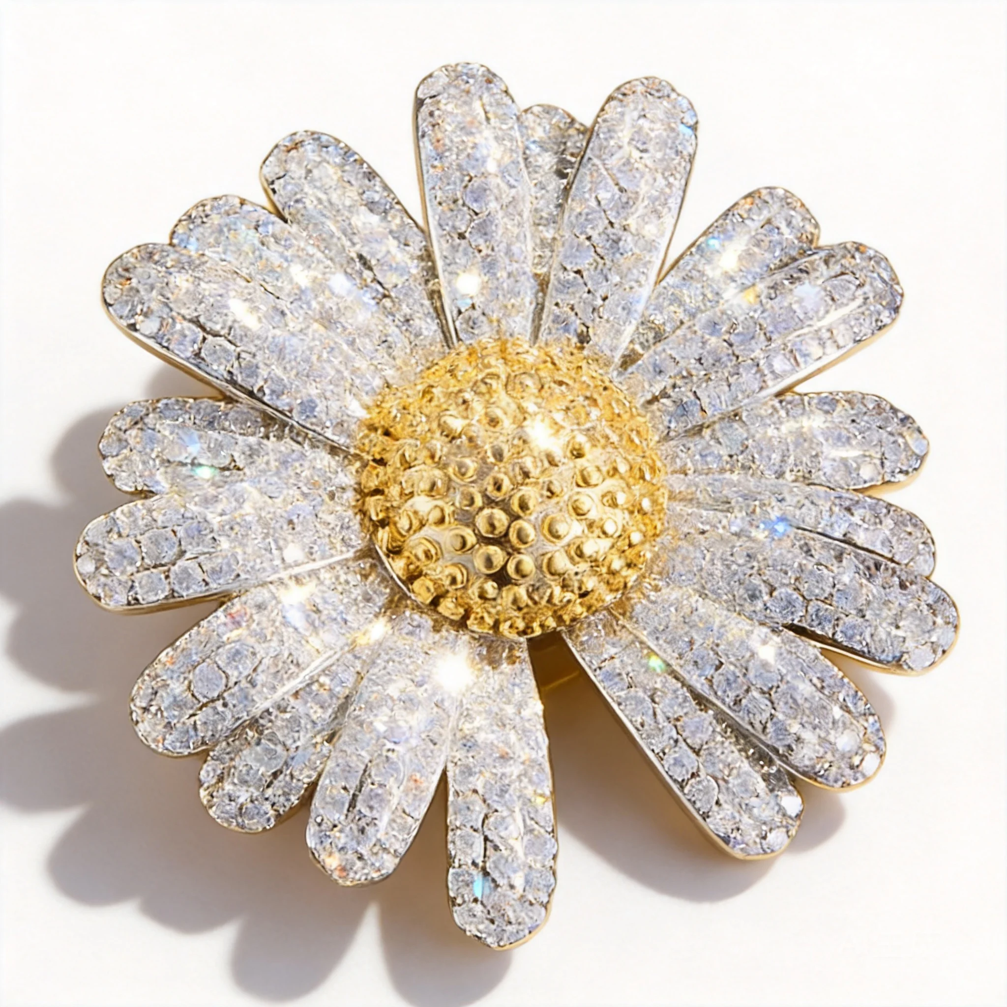 Chinese Style Lucky Blessing Full Zircon Daisy Brooch Two Tone Gold Plated Copper Alloy Flower Lapel Pin For Women Wedding Party
Chinese Style Lucky Blessing Full Zircon Daisy Brooch Two Tone Gold Plated Copper Alloy Flower Lapel Pin For Women Wedding Party