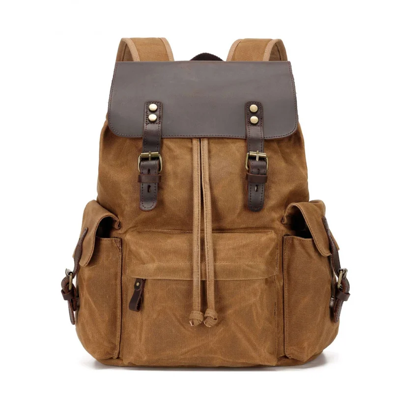 New men's backpack - canvas casual backpack, trendy computer bag, oil-waxed canvas with leather trim
New men's backpack - canvas casual backpack, trendy computer bag, oil-waxed canvas with leather trim
