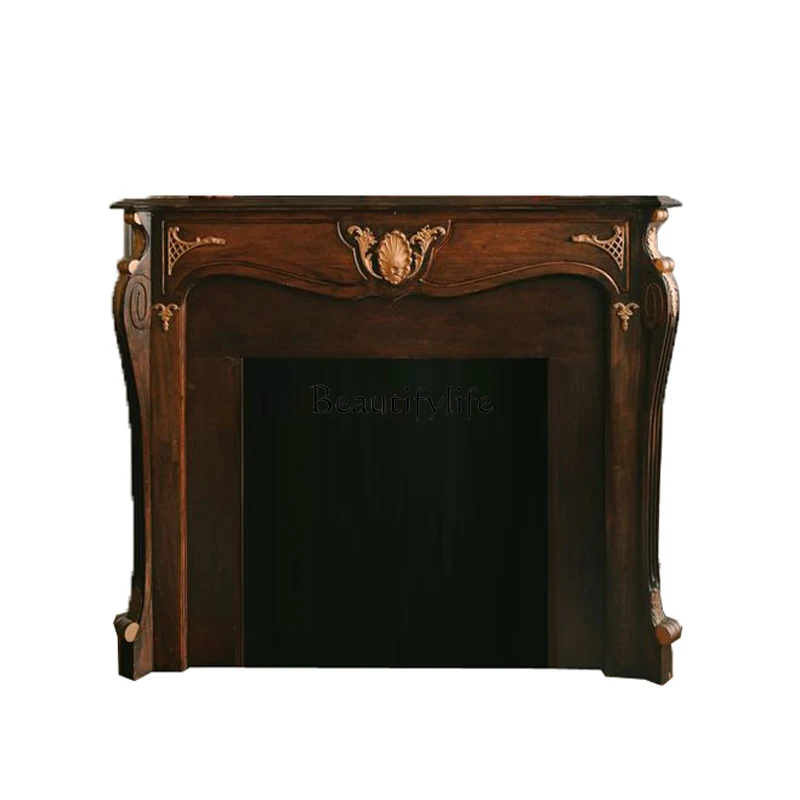 French retro solid wood mantel living room home decoration cabinet modern European style
French retro solid wood mantel living room home decoration cabinet modern European style