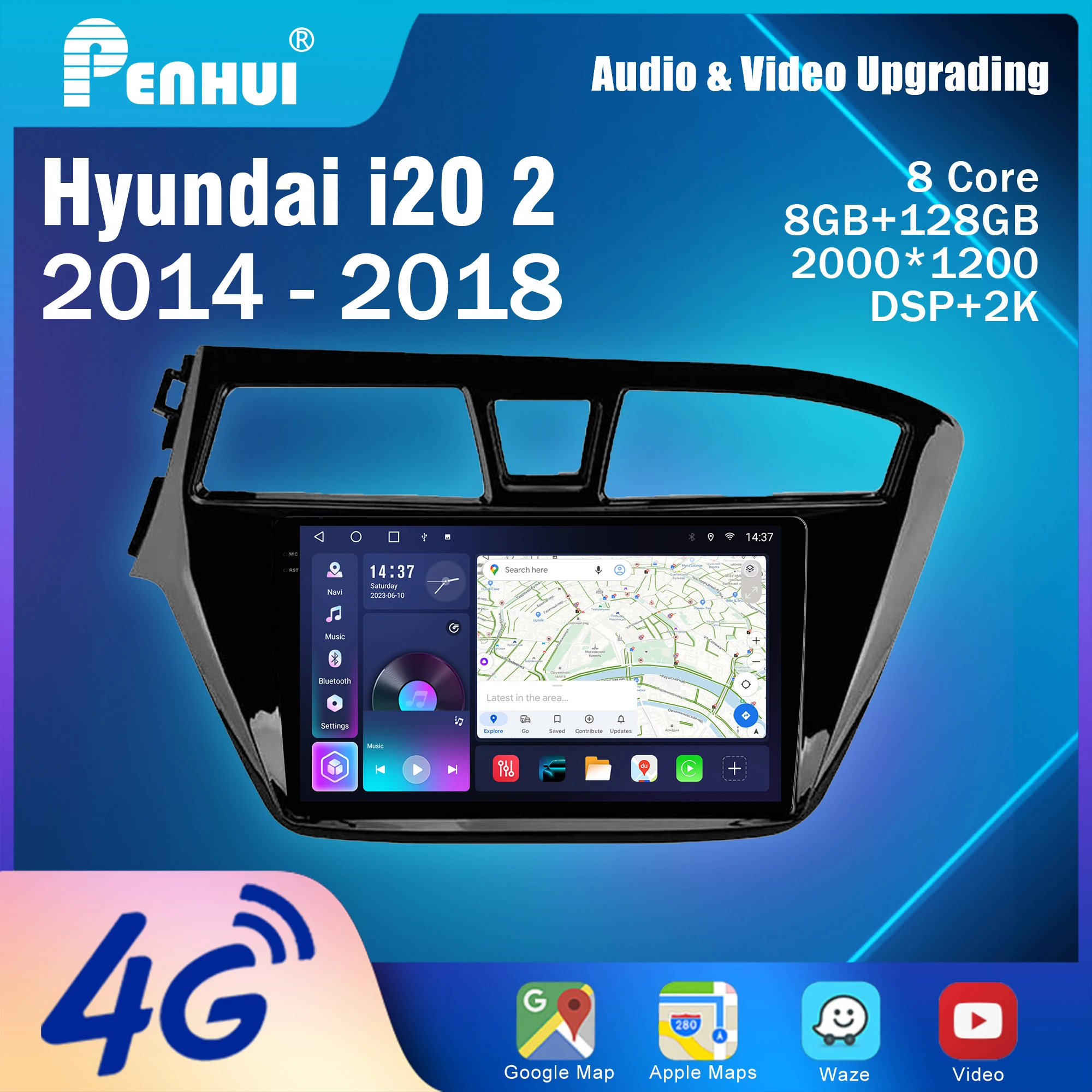 Penhui for Hyundai i20 2 2014 - 2018 Android Car DVD Multimedia Player Screen Audio Video 2 Din DSP Bluetooth CarPlay Radio
Penhui for Hyundai i20 2 2014 - 2018 Android Car DVD Multimedia Player Screen Audio Video 2 Din DSP Bluetooth CarPlay Radio