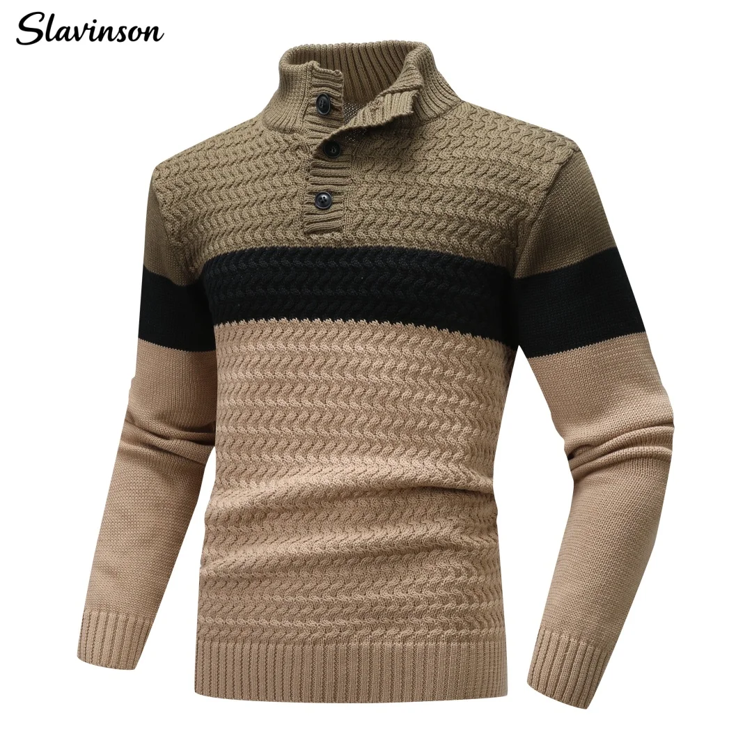 Slavinson Men's Sweater Spring New Tri-Button Pullover Sweater Mock Neck Lightweight Casual Fashion Knitted Sweater US Size
Slavinson Men's Sweater Spring New Tri-Button Pullover Sweater Mock Neck Lightweight Casual Fashion Knitted Sweater US Size