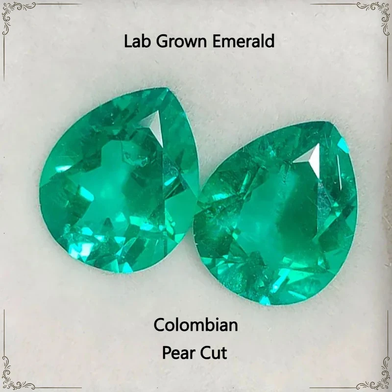 Colombian Lab Grown Emerald Pear Cut, Hydrothermal Synthetic Gemstone with AGL Certificate for High-End Jewelry Setting & Design
Colombian Lab Grown Emerald Pear Cut, Hydrothermal Synthetic Gemstone with AGL Certificate for High-End Jewelry Setting & Design