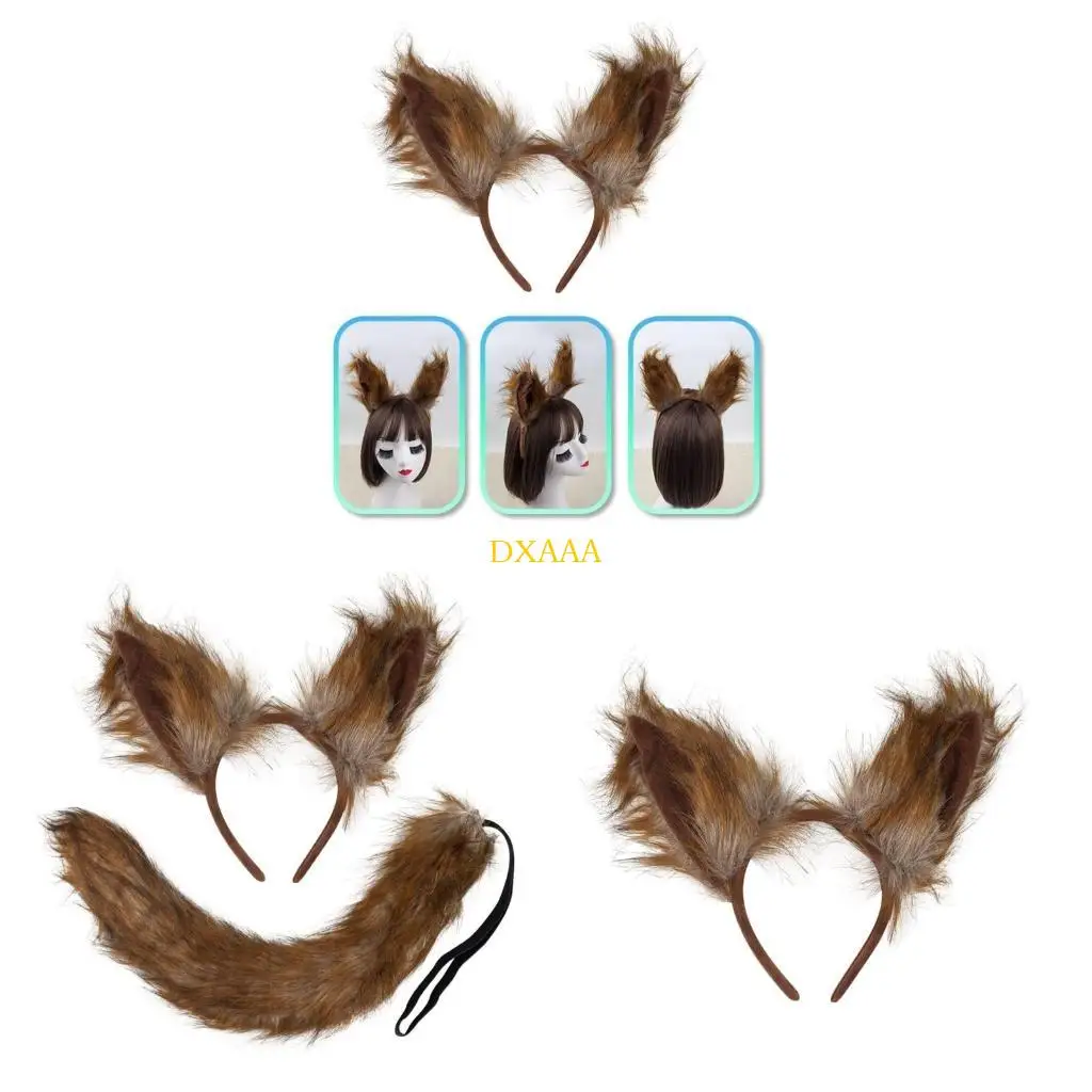 DXAA Wolf Tail with Wolf Ears Hairband Set Foxes Ears Headwear Plush Animal Tail
DXAA Wolf Tail with Wolf Ears Hairband Set Foxes Ears Headwear Plush Animal Tail
