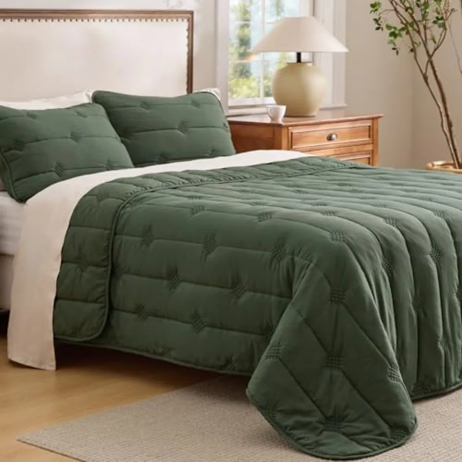 Green Bedspreads Queen Size - Ultra Soft Pre-Washed Cloud-Like Quilt Set Bedding Summer Queen Size Quilt Breathable and Cozy Co
Green Bedspreads Queen Size - Ultra Soft Pre-Washed Cloud-Like Quilt Set Bedding Summer Queen Size Quilt Breathable and Cozy Co