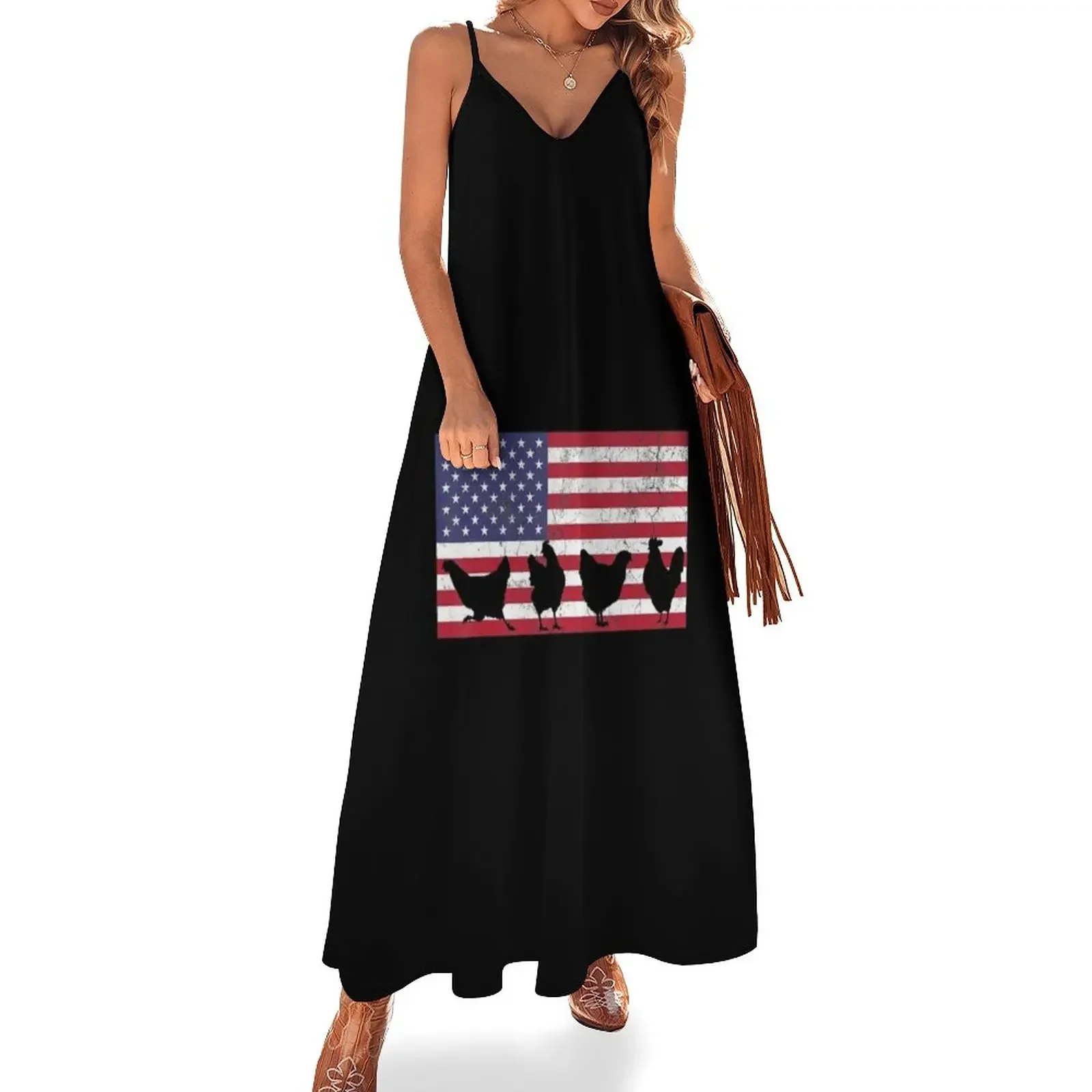 American Flag Chicken Lover USA 4th Of July Animal Lover Sleeveless Dress Dress for girls Women's summer dress
American Flag Chicken Lover USA 4th Of July Animal Lover Sleeveless Dress Dress for girls Women's summer dress