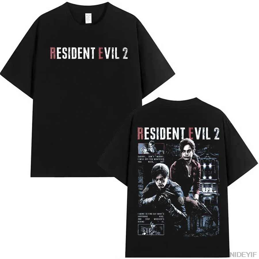 Resident Evil 2 Biohazard Game T-shirt for Leon Kennedy Arrival Men Cotton T Shirt Slim Fit O Neck Printed Casual Short Sleeve
Resident Evil 2 Biohazard Game T-shirt for Leon Kennedy Arrival Men Cotton T Shirt Slim Fit O Neck Printed Casual Short Sleeve