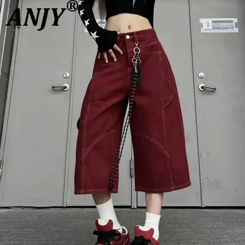 ANJY Spring Summer New Women American Safari Style Loose Wide-Leg Ins Shorts Streetwear Fashion Thread Design Denim Pants A22934
ANJY Spring Summer New Women American Safari Style Loose Wide-Leg Ins Shorts Streetwear Fashion Thread Design Denim Pants A22934