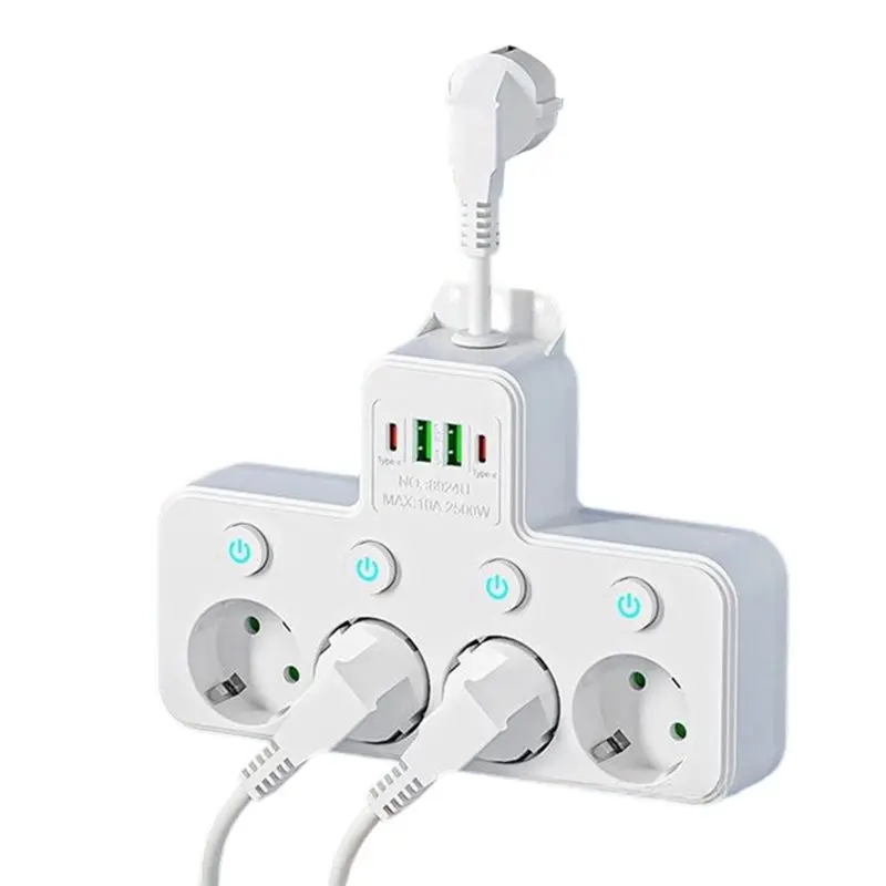 B62B-EU Plug 4 AC Outlet Power Strip Multiprise Wall Socket Universal Network Filter USB Cherger Separate Switch Adapter A
B62B-EU Plug 4 AC Outlet Power Strip Multiprise Wall Socket Universal Network Filter USB Cherger Separate Switch Adapter A