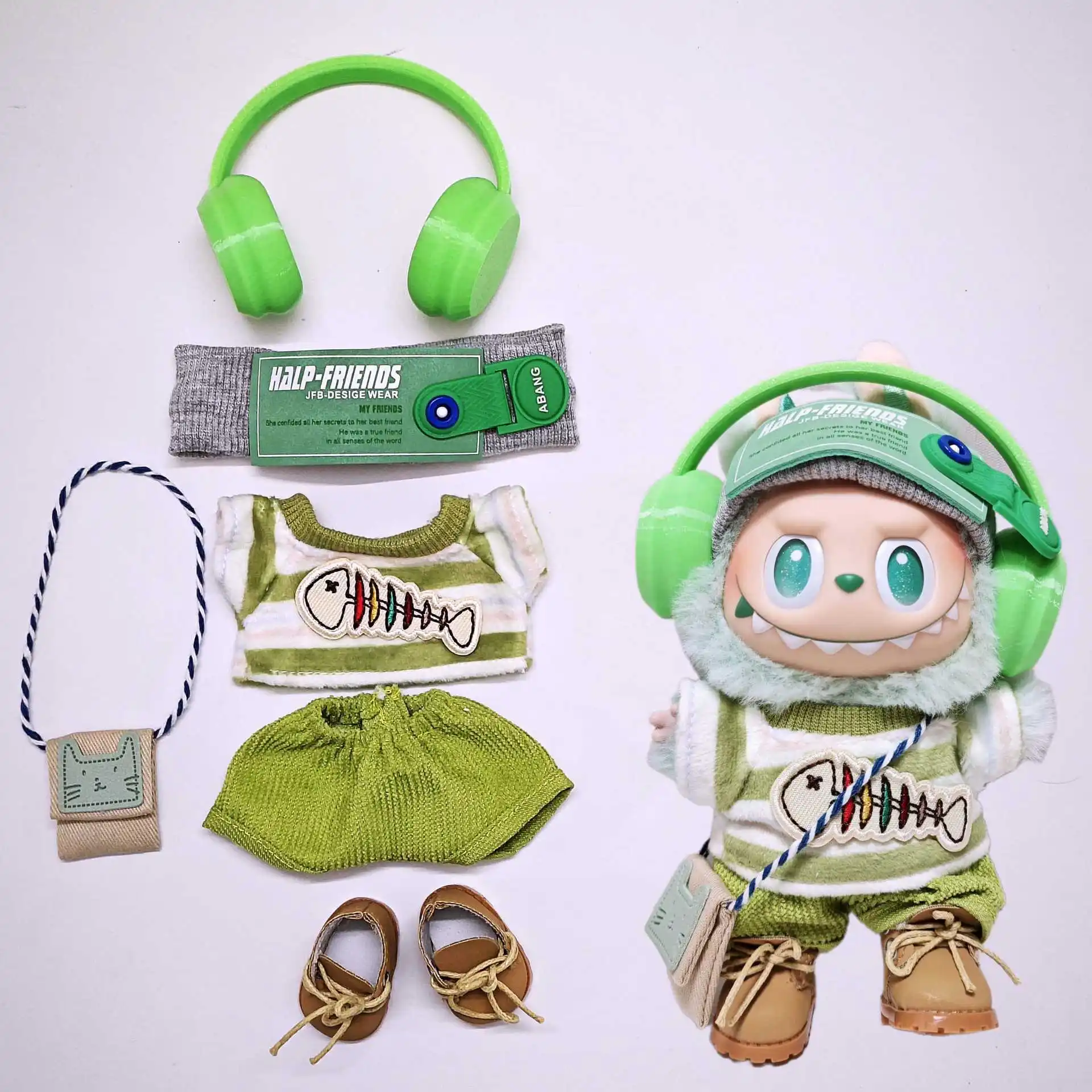 Labubu I II III Doll Clothes Fishbone Pattern Outfit Set 15/17cm Plush Doll'S Clothes Sitting Party Accessories Gift for Labubu
Labubu I II III Doll Clothes Fishbone Pattern Outfit Set 15/17cm Plush Doll'S Clothes Sitting Party Accessories Gift for Labubu