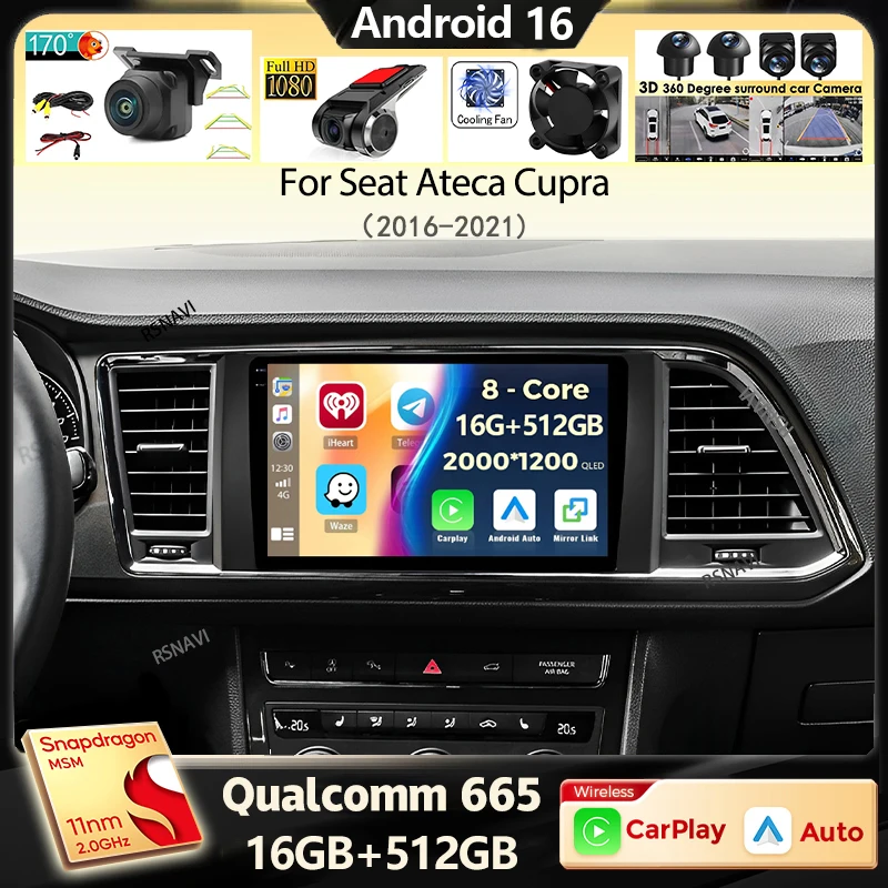 Android 16 Carplay Auto Car Radio For Seat Ateca Cupra 2016-2021 WIFI+4G Multimedia Video Player Navigation GPS 2 din DVD Stereo
Android 16 Carplay Auto Car Radio For Seat Ateca Cupra 2016-2021 WIFI+4G Multimedia Video Player Navigation GPS 2 din DVD Stereo