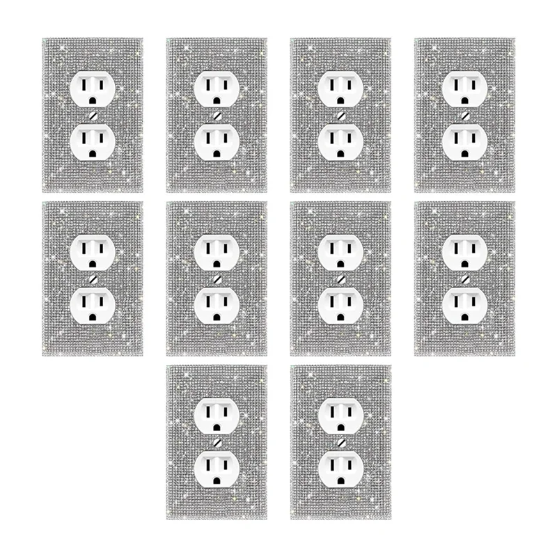 SEWS-10 Pack Light Switch Covers And Sockets, Bling Rhinestone Wall Plate Covers, Silver Bling Rhinestone Wall Plate Covers
SEWS-10 Pack Light Switch Covers And Sockets, Bling Rhinestone Wall Plate Covers, Silver Bling Rhinestone Wall Plate Covers
