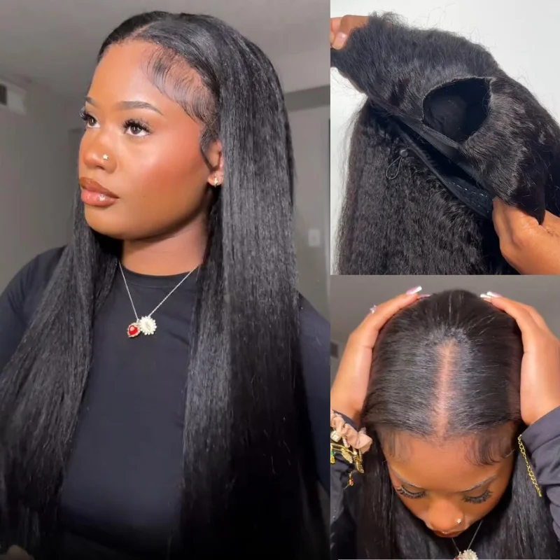 Klaiyi InvisiBlend Kinky Straight V Part Wig With Drawstring Natural Black 150% Density Human Hair Wigs No Glue Fit For All Head
Klaiyi InvisiBlend Kinky Straight V Part Wig With Drawstring Natural Black 150% Density Human Hair Wigs No Glue Fit For All Head