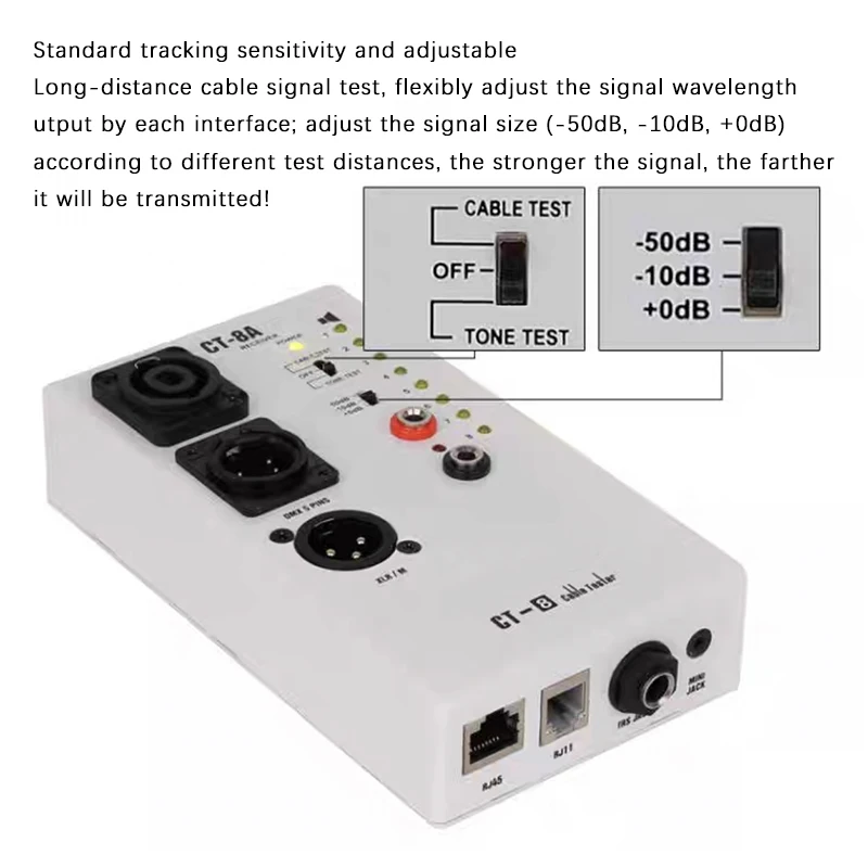 Professional CT-8 Audio Line Test Instrument Multi-Purpose Engineering Wiring Separation Tester for Professional Use
Professional CT-8 Audio Line Test Instrument Multi-Purpose Engineering Wiring Separation Tester for Professional Use