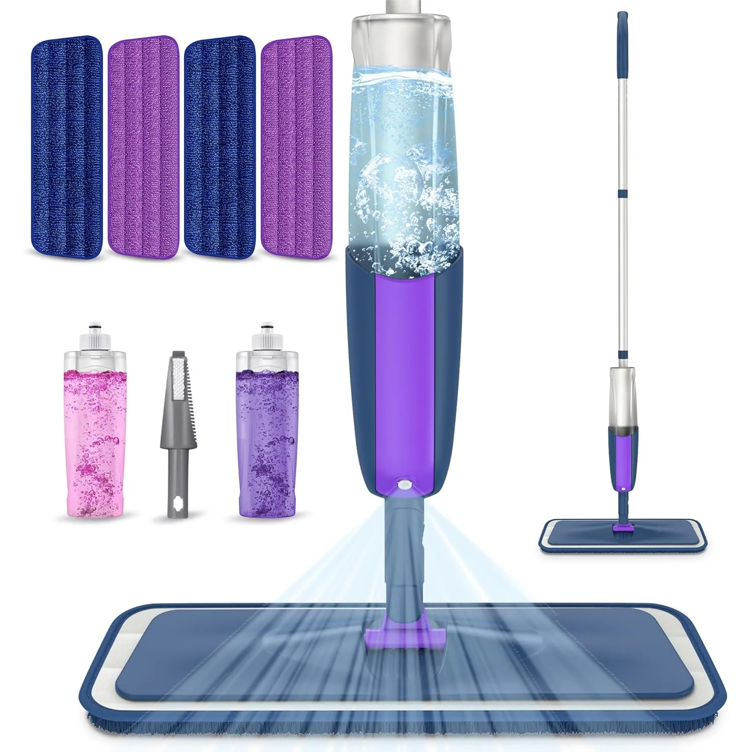 Spray Mops for Hardwood Floors Cleaning: Wet Mop with 2 Refillable Bottles, 4 Washable Pads, 360 Swivel Head, One-Hand Operation
Spray Mops for Hardwood Floors Cleaning: Wet Mop with 2 Refillable Bottles, 4 Washable Pads, 360 Swivel Head, One-Hand Operation