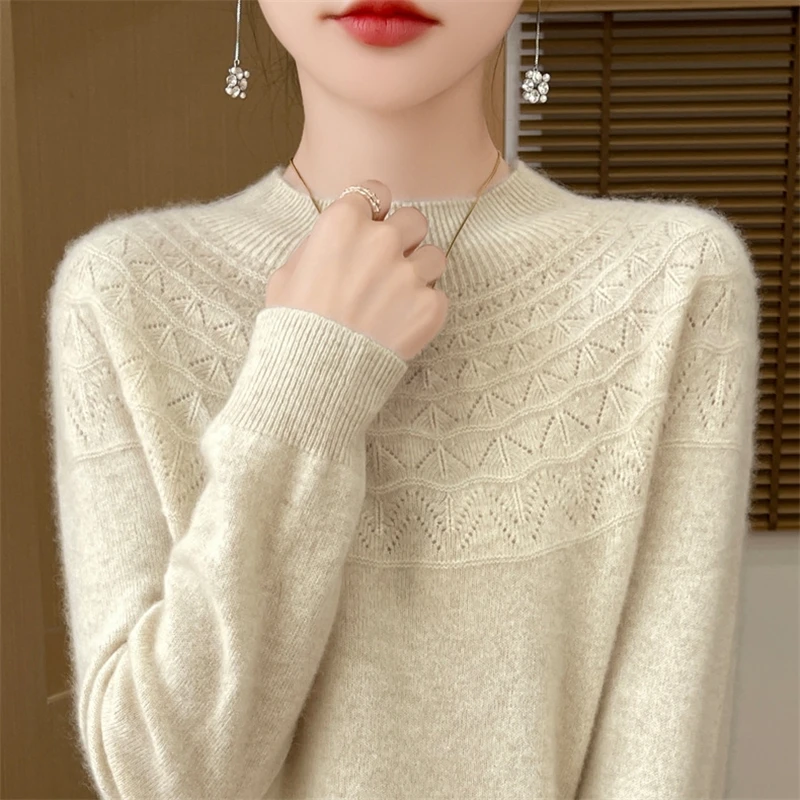 Ретро полый пуловер с половиной черепахи, свитер, женский трикотаж, весенне-осенние вязаные рубашки, однотонные тонкие универсальные топы
Ретро полый пуловер с половиной черепахи, свитер, женский трикотаж, весенне-осенние вязаные рубашки, однотонные тонкие универсальные топы