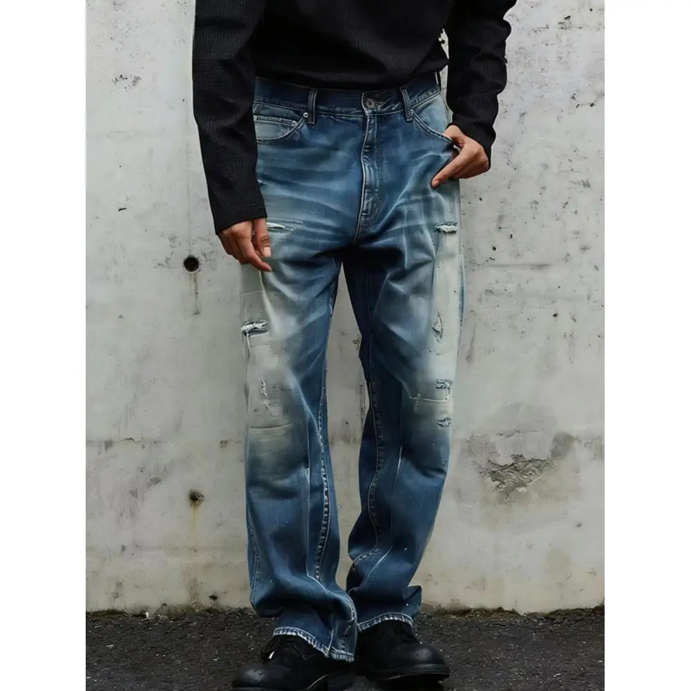 European and American oversized men's jeans, trendy high street ripped loose straight-leg jeans, 6X plus-size pants
European and American oversized men's jeans, trendy high street ripped loose straight-leg jeans, 6X plus-size pants
