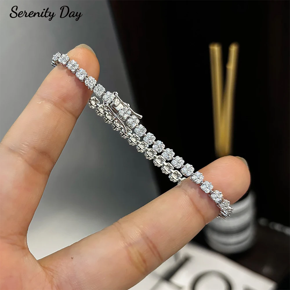 Serenity D Color Moissanite Tennis Bracelet for Women Men Gift S925 Sterling Silver Plated 18K Flower Shape Hand Chain Jewelry
Serenity D Color Moissanite Tennis Bracelet for Women Men Gift S925 Sterling Silver Plated 18K Flower Shape Hand Chain Jewelry